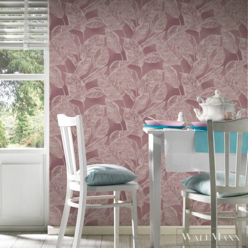 AS CREATION Natural Living 38663-4 rózsaszín levél mintás természet tapéta