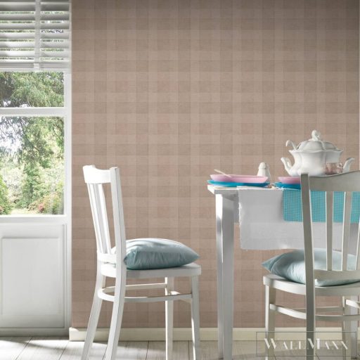 AS CREATION Natural Living 38664-1 bézs kockás vidéki tapéta