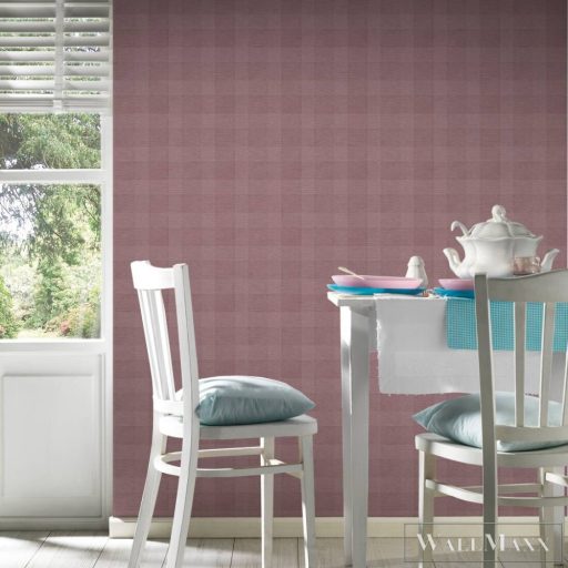 AS CREATION Natural Living 38664-5 rózsaszín kockás vidéki tapéta