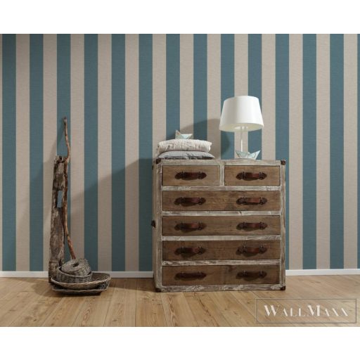 AS CREATION Natural Living 38665-1 kék csíkos vidéki tapéta