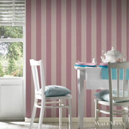 AS CREATION Natural Living 38665-4 rózsaszín csíkos vidéki tapéta