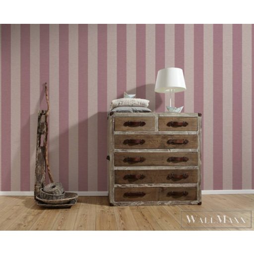 AS CREATION Natural Living 38665-4 rózsaszín csíkos vidéki tapéta