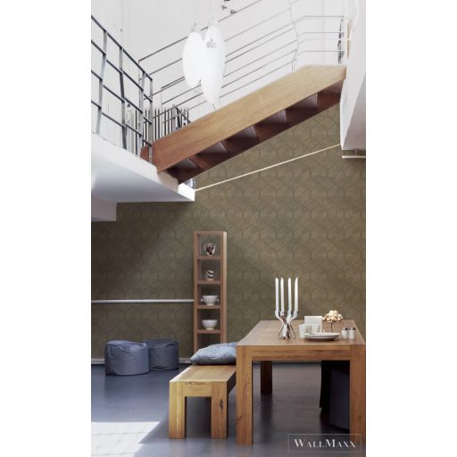 AS CREATION My Home My Spa 38690-4|Modern jellegű arany hatszög mintás tapéta