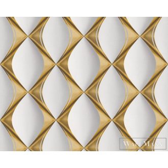   AS Creation My Home My Spa 38691-1 antracit, arany, törtfehér Csempe mintás Térhatású vlies tapéta