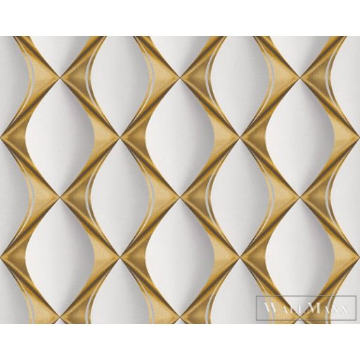 AS Creation My Home My Spa 38691-1 antracit, arany, törtfehér Csempe mintás Térhatású vlies tapéta