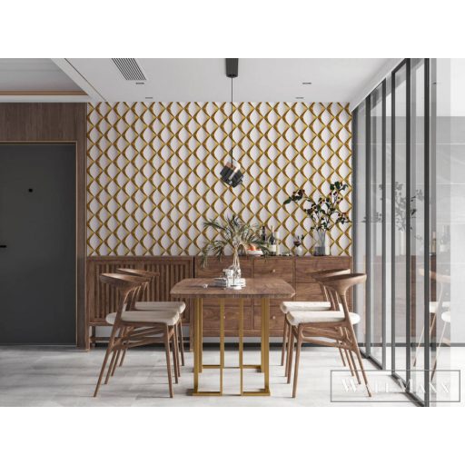 AS Creation My Home My Spa 38691-1 antracit, arany, törtfehér Csempe mintás Térhatású vlies tapéta