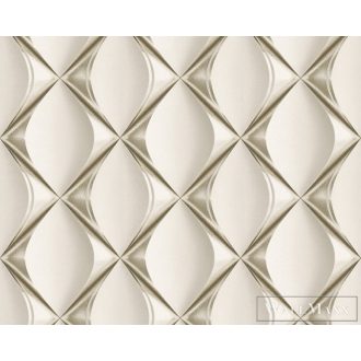   AS Creation My Home My Spa 38691-2 bézs, törtfehér, fémhatású Csempe mintás Térhatású vlies tapéta