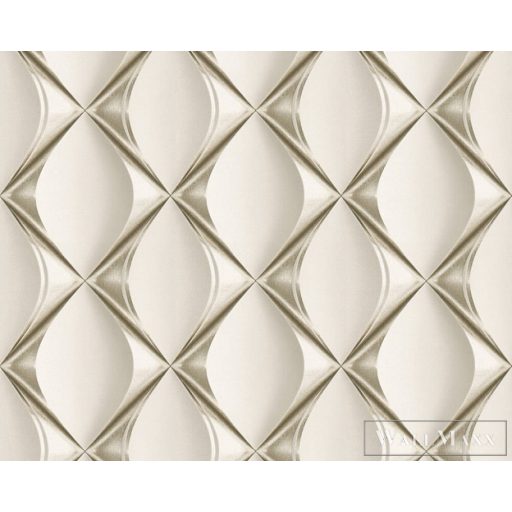 AS Creation My Home My Spa 38691-2 bézs, törtfehér, fémhatású Csempe mintás Térhatású vlies tapéta