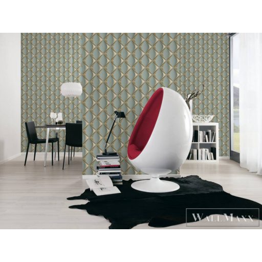 AS Creation My Home My Spa 38691-3 antracit, kék, arany Csempe mintás Térhatású vlies tapéta