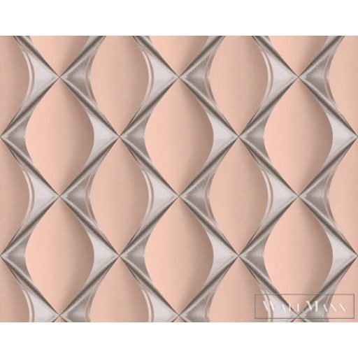 AS Creation My Home My Spa 38691-4 antracit, fémhatású, rózsaszín Csempe mintás Térhatású vlies tapéta