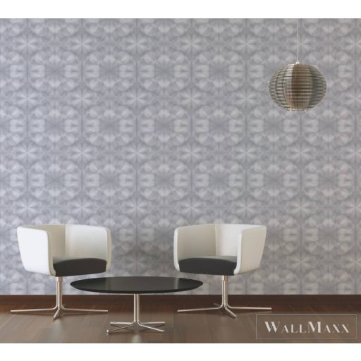 AS Creation My Home My Spa 38692-2 törtfehér, fémhatású, ezüst Kaleidoszkóp mintás Térhatású vlies tapéta