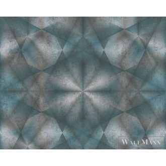   AS Creation My Home My Spa 38692-4 antracit, kék, zöld Kaleidoszkóp mintás Térhatású vlies tapéta