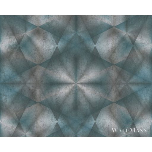AS Creation My Home My Spa 38692-4 antracit, kék, zöld Kaleidoszkóp mintás Térhatású vlies tapéta