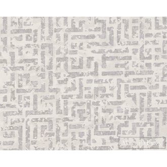   AS CREATION My Home My Spa 38695-1|Grafikus jellegű ezüst labirintus mintás tapéta