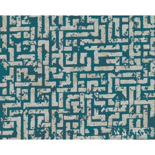 AS CREATION My Home My Spa 38695-3|Grafikus jellegű kék labirintus mintás tapéta