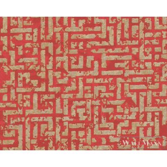   AS CREATION My Home My Spa 38695-4|Grafikus jellegű piros labirintus mintás tapéta