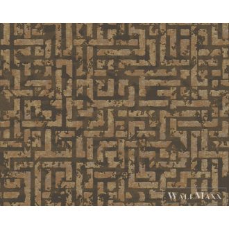   AS CREATION My Home My Spa 38695-5|Grafikus jellegű arany labirintus mintás tapéta