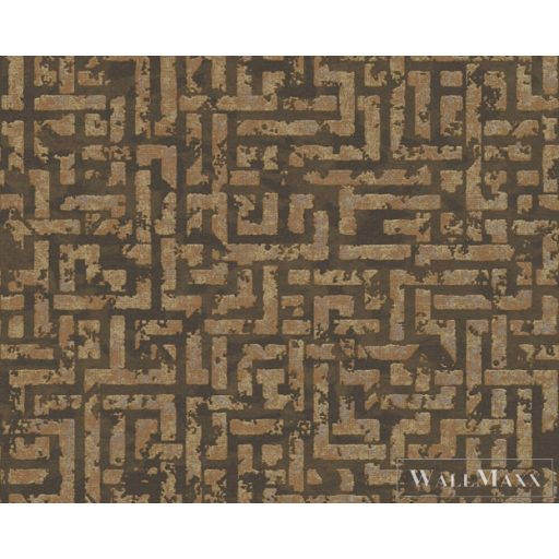 AS CREATION My Home My Spa 38695-5|Grafikus jellegű arany labirintus mintás tapéta