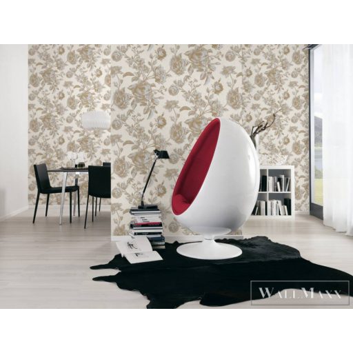 AS CREATION My Home My Spa 38700-3|Barokk jellegű krémszínű rózsa mintás tapéta