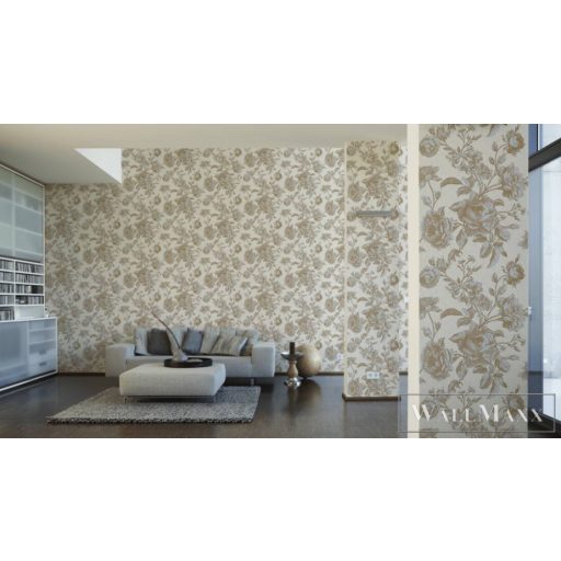 AS CREATION My Home My Spa 38700-3|Barokk jellegű krémszínű rózsa mintás tapéta