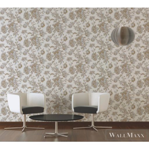 AS CREATION My Home My Spa 38700-3|Barokk jellegű krémszínű rózsa mintás tapéta