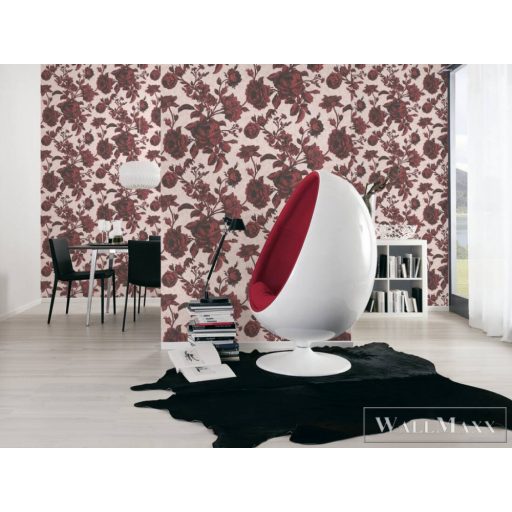 AS CREATION My Home My Spa 38700-4|Barokk jellegű vörös rózsa mintás tapéta
