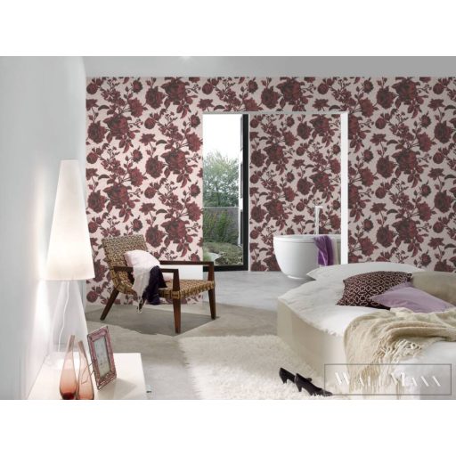 AS CREATION My Home My Spa 38700-4|Barokk jellegű vörös rózsa mintás tapéta