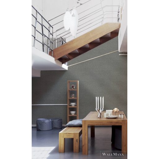 AS CREATION My Home My Spa 38702-5|Natur jellegű antracit absztrakt mintás tapéta