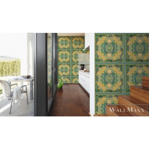 AS CREATION Versace 5 38703-2 kék mandala mintás elegáns tapéta