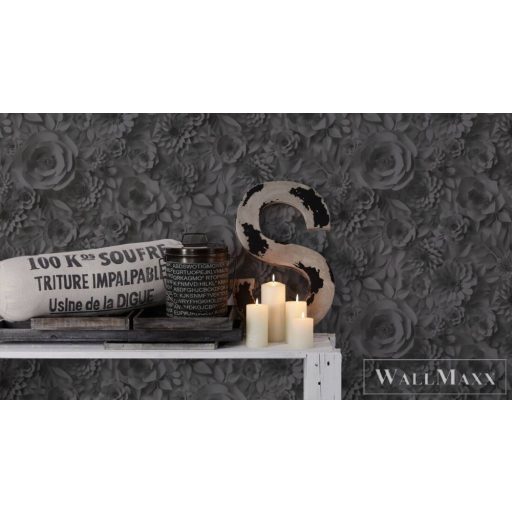 AS CREATION PintWalls 38718-5 szürke rózsa mintás térhatású tapéta