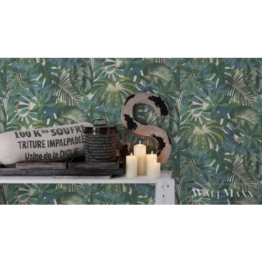 AS CREATION PintWalls 38720-1 zöld levél mintás térhatású tapéta