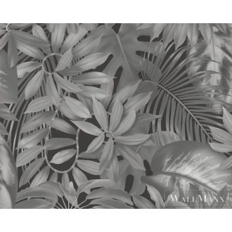   AS CREATION PintWalls 38720-3 fekete-fehér levél mintás térhatású tapéta