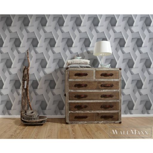 AS CREATION PintWalls 38721-2 törtfehér Tér-hatású 3D-mintás Modern vlies tapéta