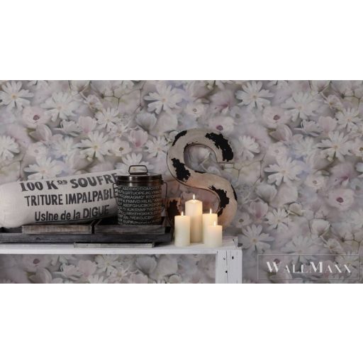 AS CREATION PintWalls 38722-3 fehér virág mintás elegáns tapéta