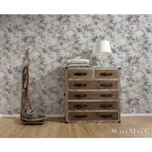 AS CREATION PintWalls 38722-3 fehér virág mintás elegáns tapéta