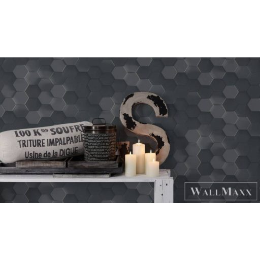 AS CREATION PintWalls 38723-3 fekete mozaik mintás térhatású tapéta