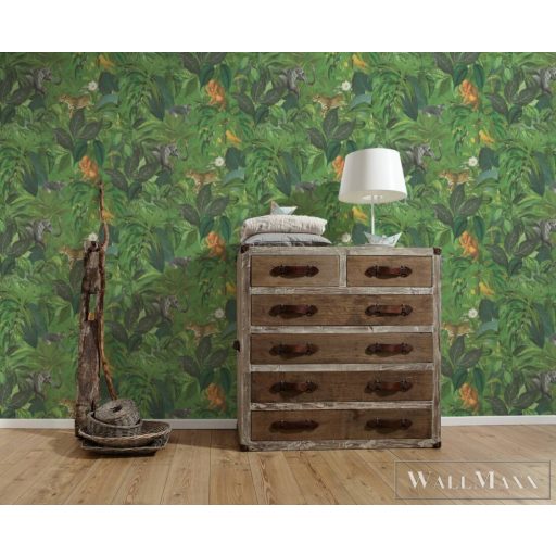 AS CREATION PintWalls 38724-1 zöld dzsungel mintás grafikus tapéta