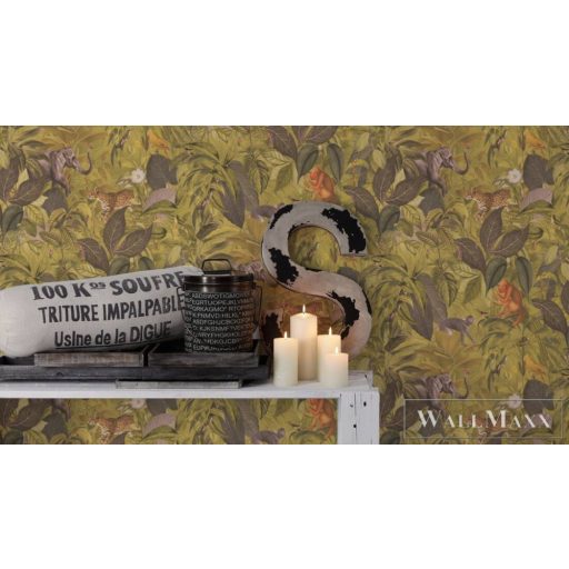 AS CREATION PintWalls 38724-2 sárga dzsungel mintás grafikus tapéta