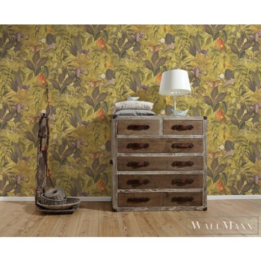 AS CREATION PintWalls 38724-2 sárga dzsungel mintás grafikus tapéta