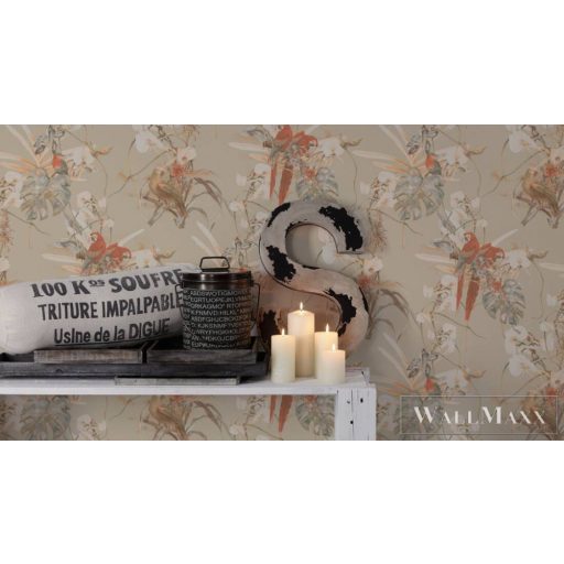 AS CREATION PintWalls 38725-2 bézs madár mintás grafikus tapéta