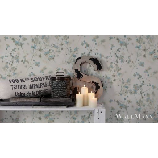 AS CREATION PintWalls 38726-2 kék virág mintás grafikus tapéta