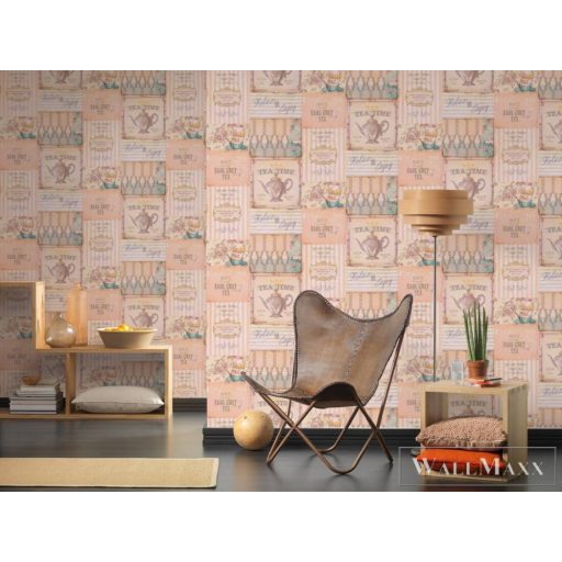 AS CREATION PintWalls 38727-1 rózsaszín teaház mintás elegáns tapéta