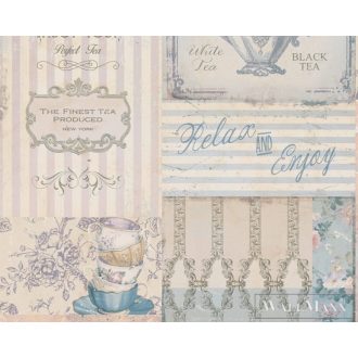   AS CREATION PintWalls 38727-2 kék teaház mintás elegáns tapéta