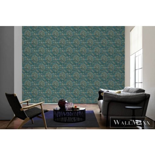 AS CREATION Garda 38729-5 zöld barokk mintás klasszikus XXL tapéta
