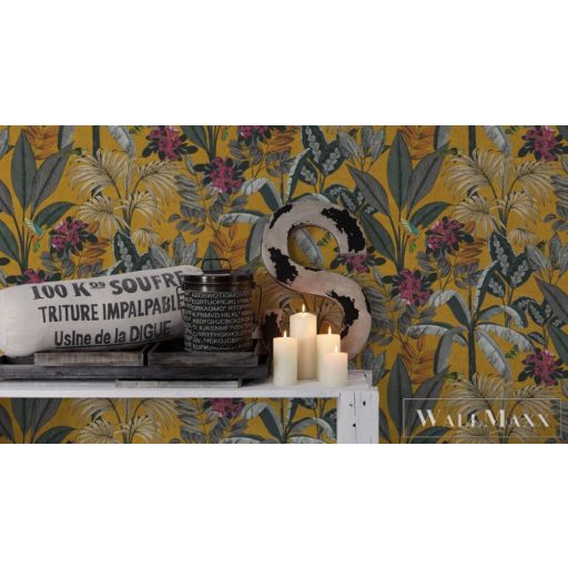 AS CREATION PintWalls 38738-1 sárga kolibri mintás grafikus tapéta