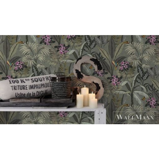 AS CREATION PintWalls 38738-2 zöld kolibri mintás grafikus tapéta