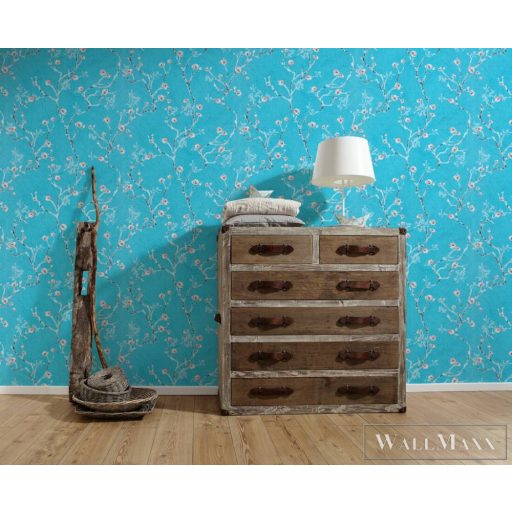 AS CREATION PintWalls 38739-3 kék virág mintás grafikus tapéta