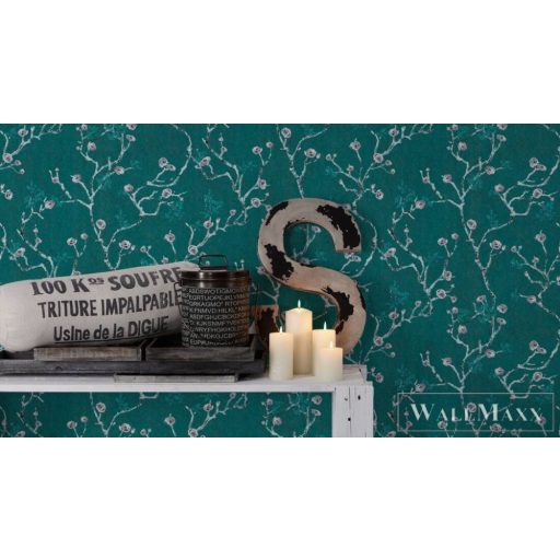 AS CREATION PintWalls 38739-4 zöld virág mintás grafikus tapéta