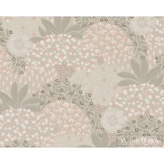   AS CREATION Nara 38740-2 krémszínű levél mintás grafikus tapéta