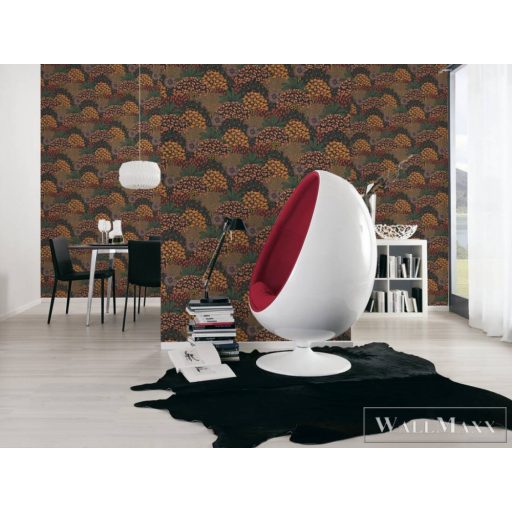 AS CREATION Nara 38740-3 sárga levél mintás grafikus tapéta